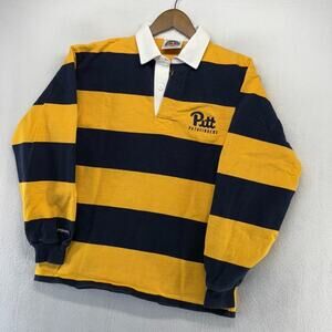 Vintage Pitt Panthers Rugby Shirt men's Small Yellow Colorblock Barbarian 90s
